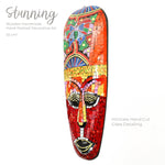 Hawaiian Tiki Mask Wall Hanging - Hand Carved painted wooden Tropical Aboriginal decoration