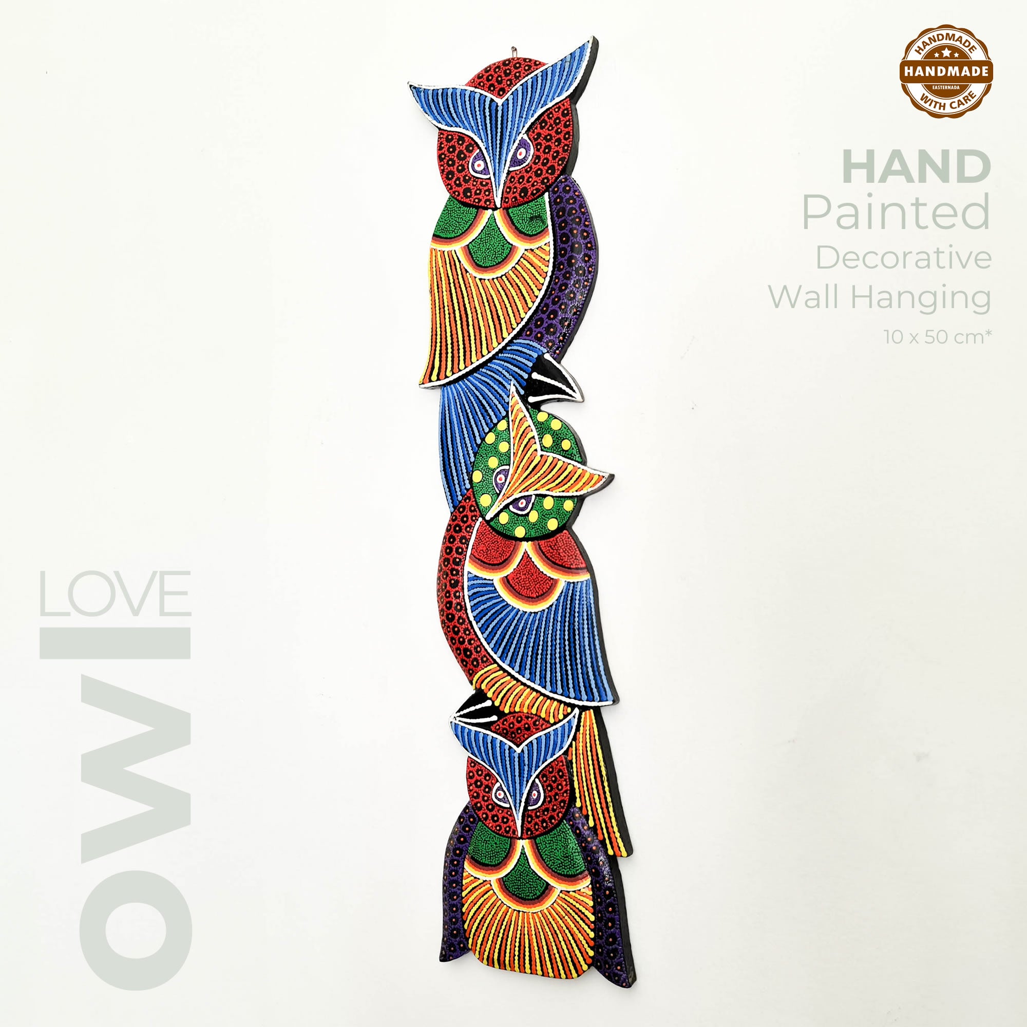 Tropical Wall Hanging - Hand-Carved painted wooden Tropical decoration.