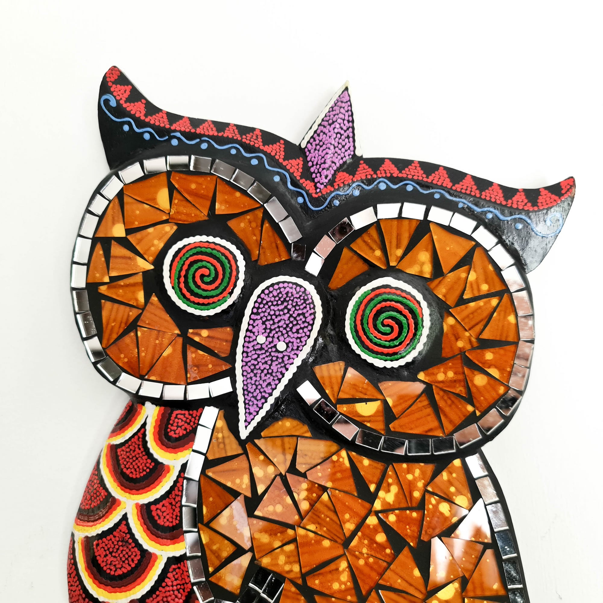 Tropical Wall Hanging - Hand-Carved painted wooden Tropical decoration.