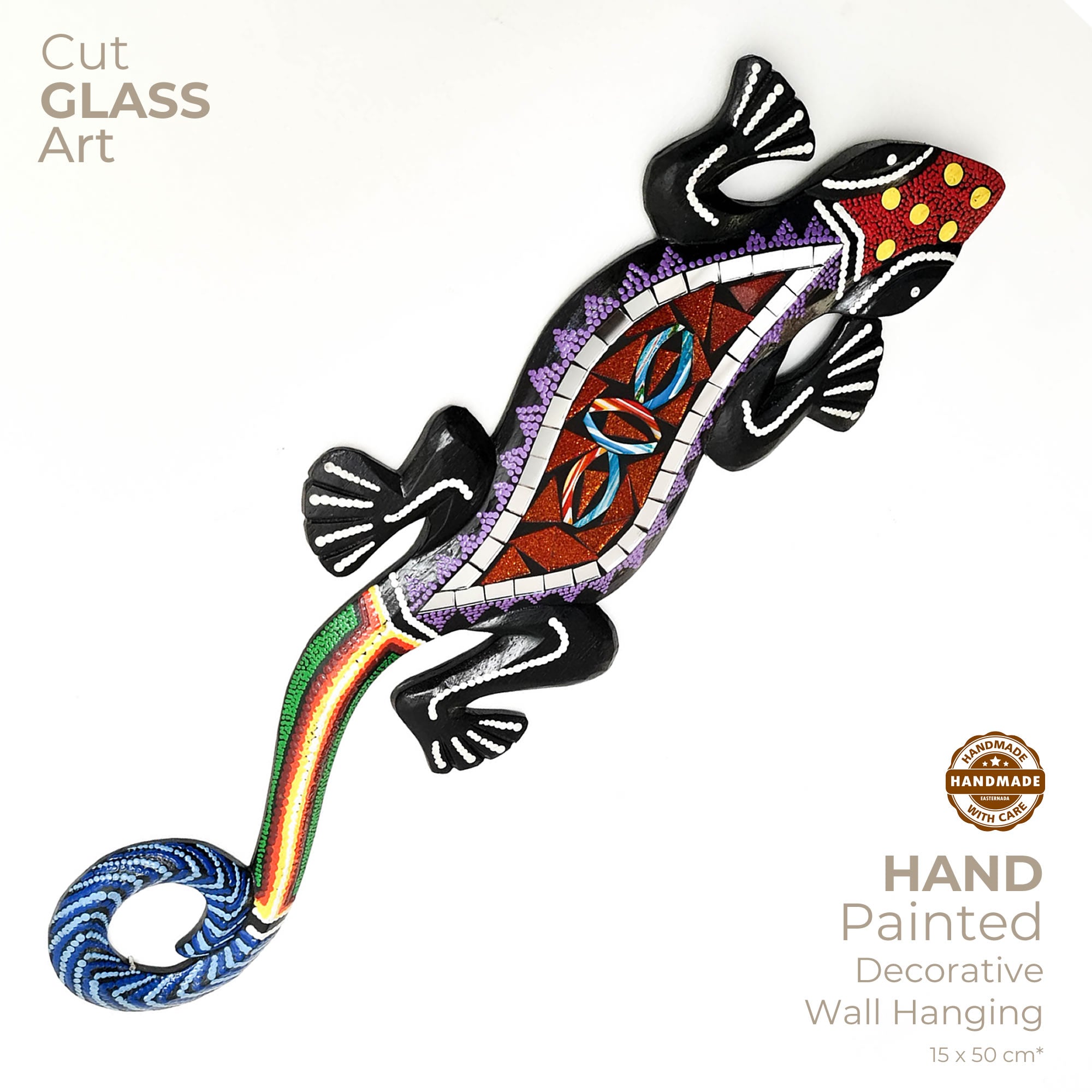 Tropical Wall Hanging - Hand-Carved painted wooden Tropical decoration.