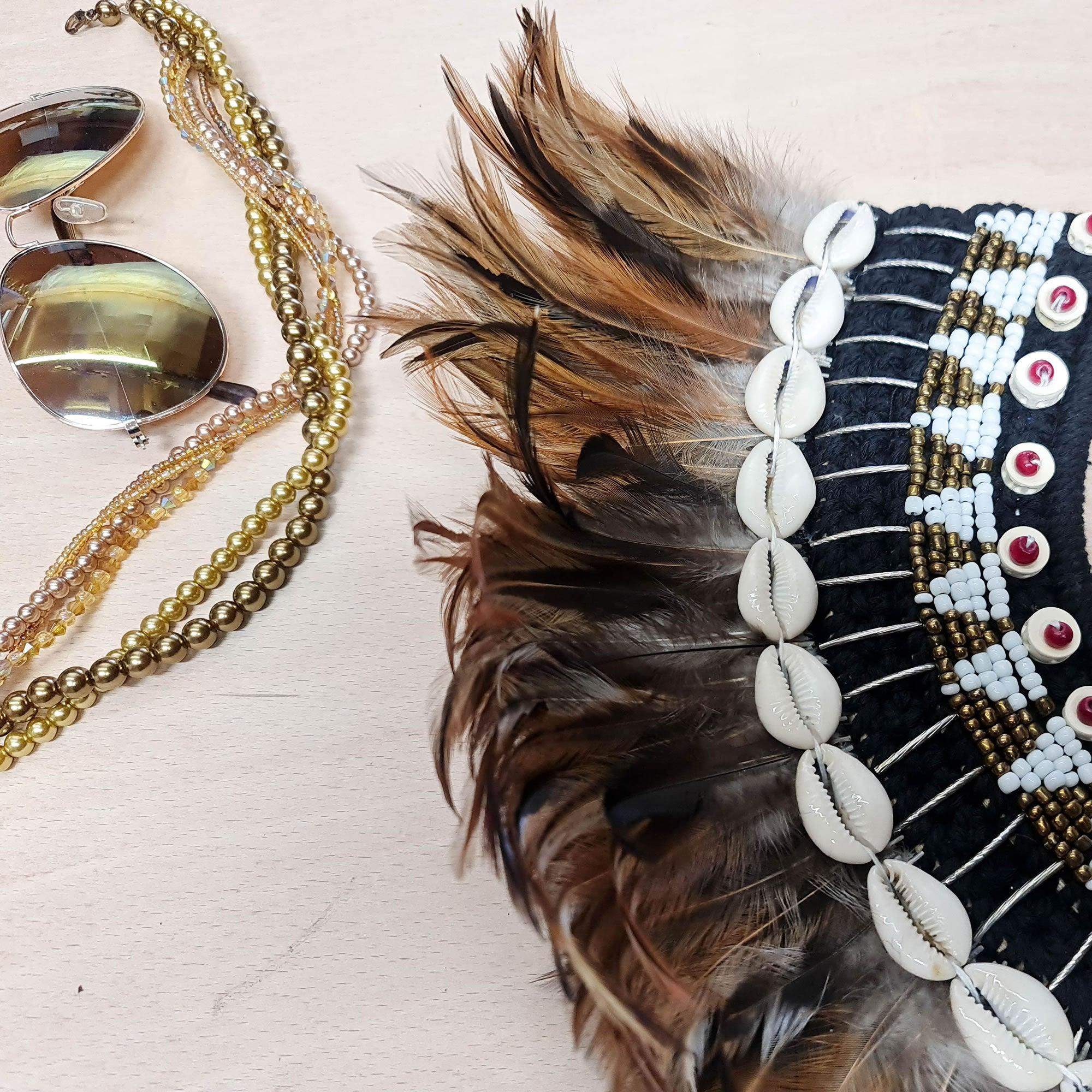 Bohemian Style Feather Sea Shells Handmade Decorative Costume Macrame Necklace Jujuhat - Easternada
