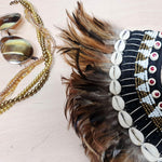 Bohemian Style Feather Sea Shells Handmade Decorative Costume Macrame Necklace Jujuhat - Easternada