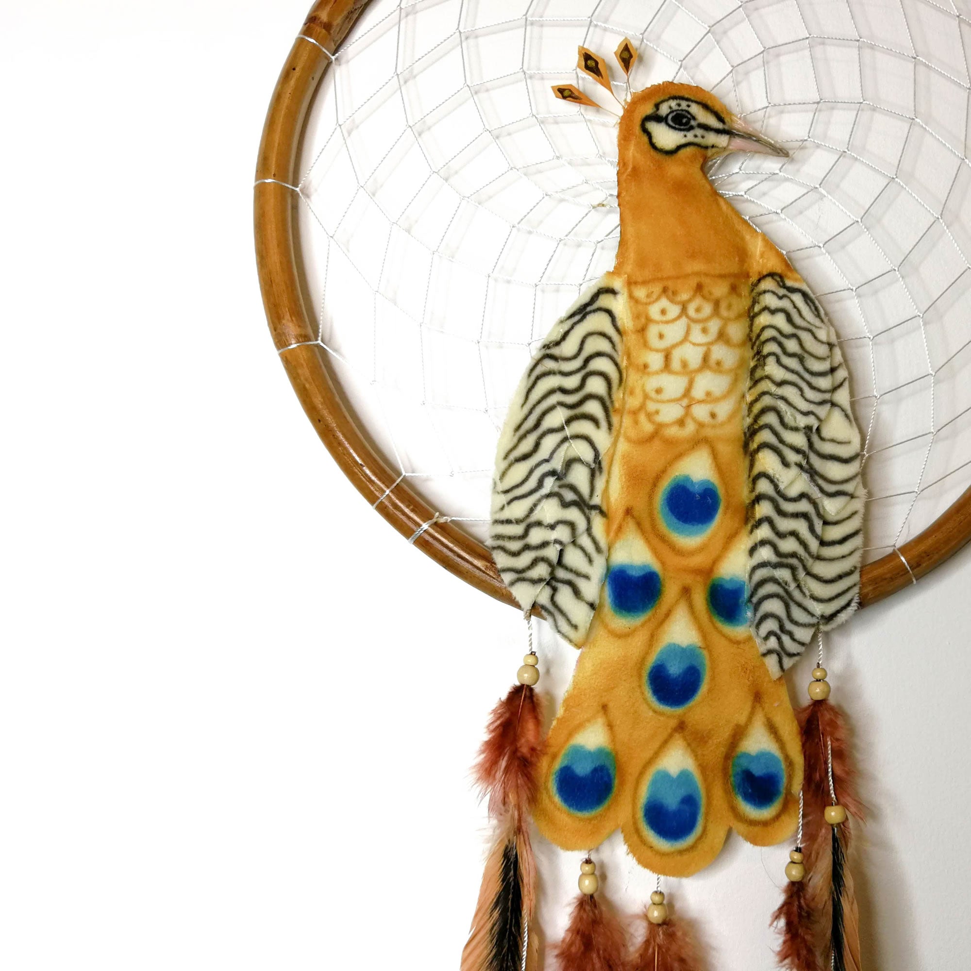 Peacock - Bohemian Feather Macrame Hanging Dream Catcher Large