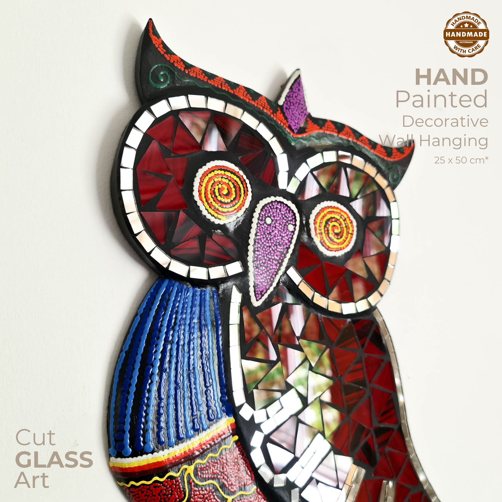 Tropical Wall Hanging - Hand-Carved painted wooden Tropical decoration.