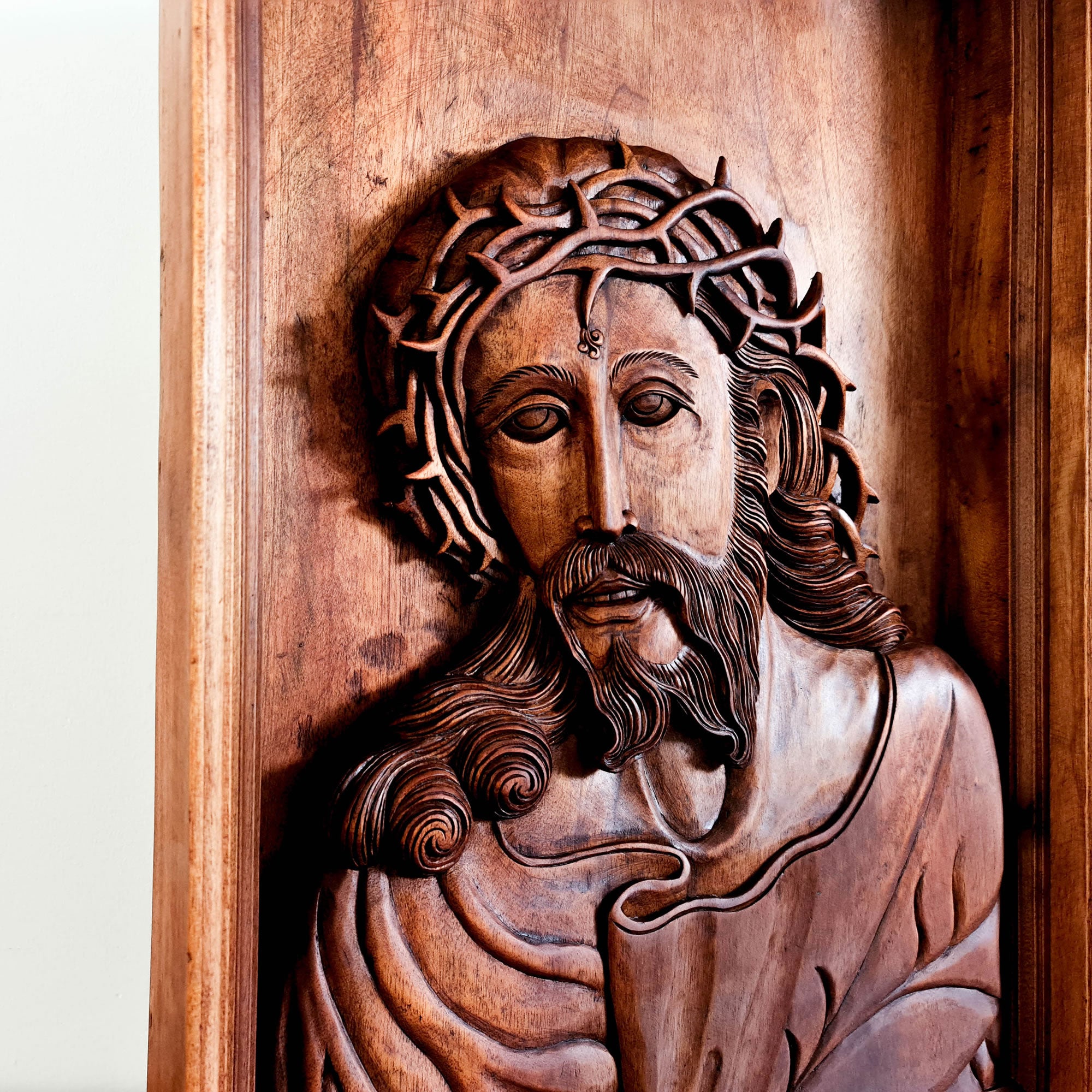Hand Carved Wooden Lord Jesus - Religious Vatican Christian Art Sculpture