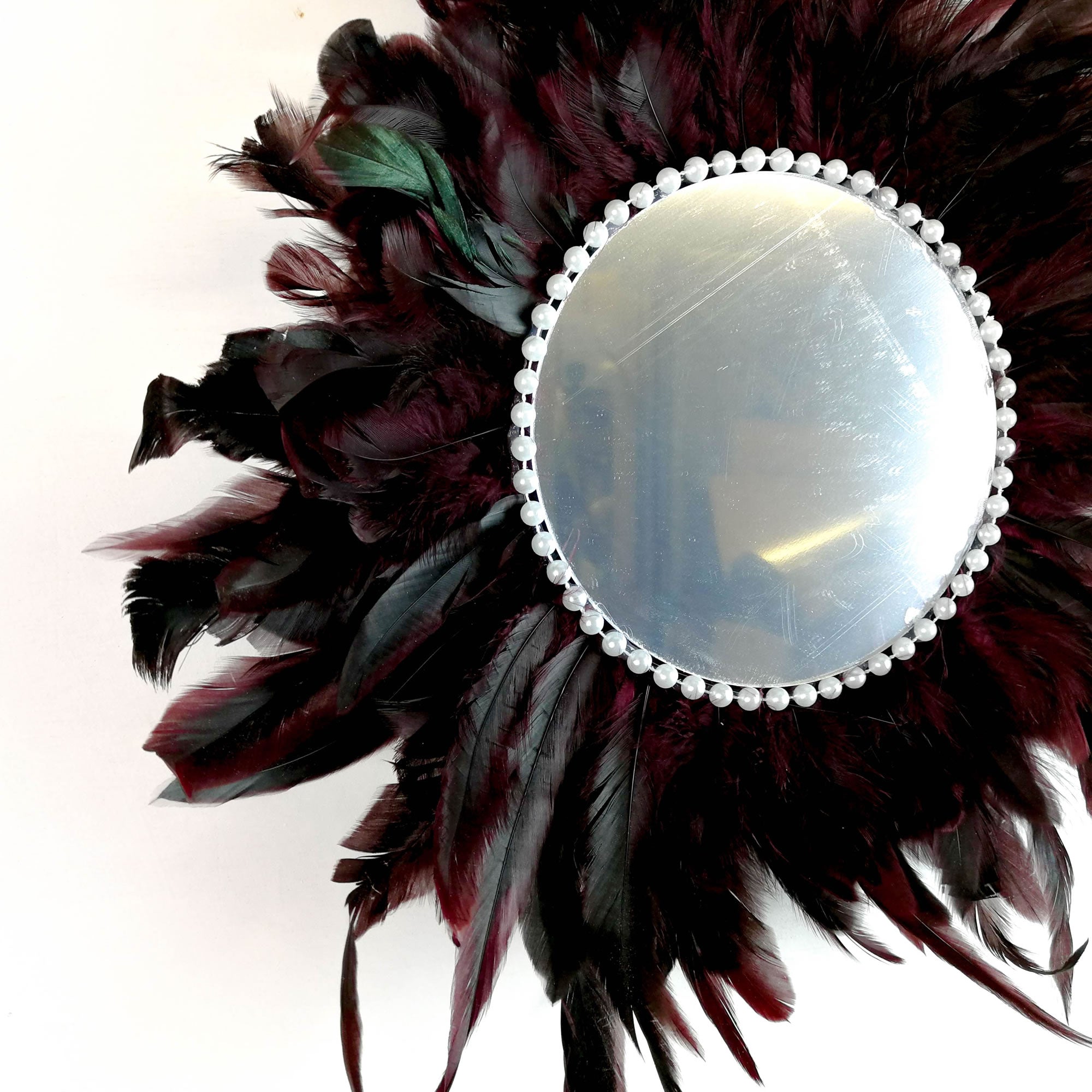 Juju Feather Vanity Wall Mirror Bohemian Style Handmade