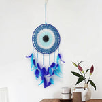 A beautiful Nazar Turkish Evil Eye Handmade Bohemian Macramé Beads Dream Catcher Car Wall Hanging Decoration Art, a perfect gift. A unique piece with subtle colors and beads to give an elegant touch