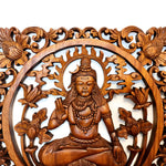 Hindu God Lord Shiva Siva Wooden Wall Art Sculpture Decoration Yoga Temple Mandir -Easternada