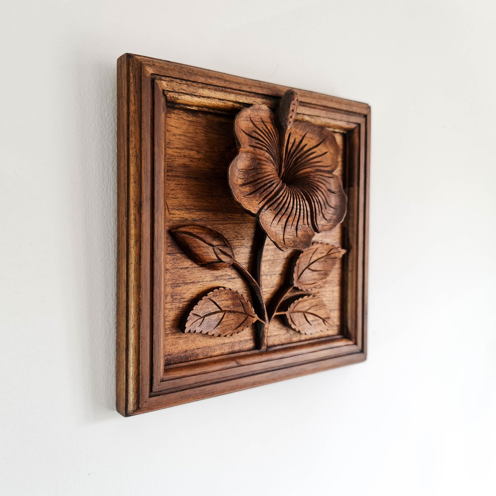 A perfect gift for a loved one. Hand Carved Teak Wood Flower. Simply Stunning