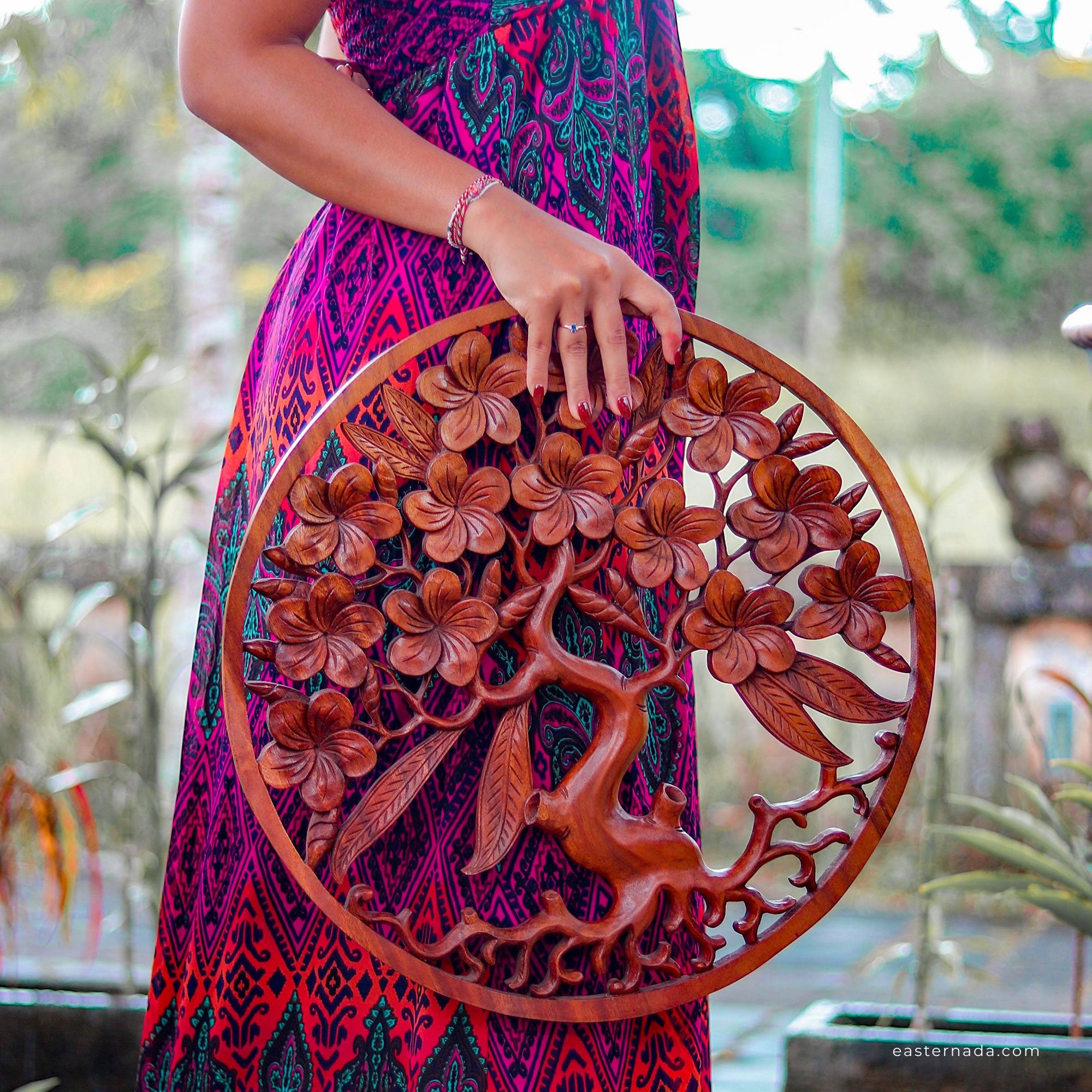 Hand Carved Wooden Wall Art Tree of Life Headboard Decoration - A Perfect Gift Mandala