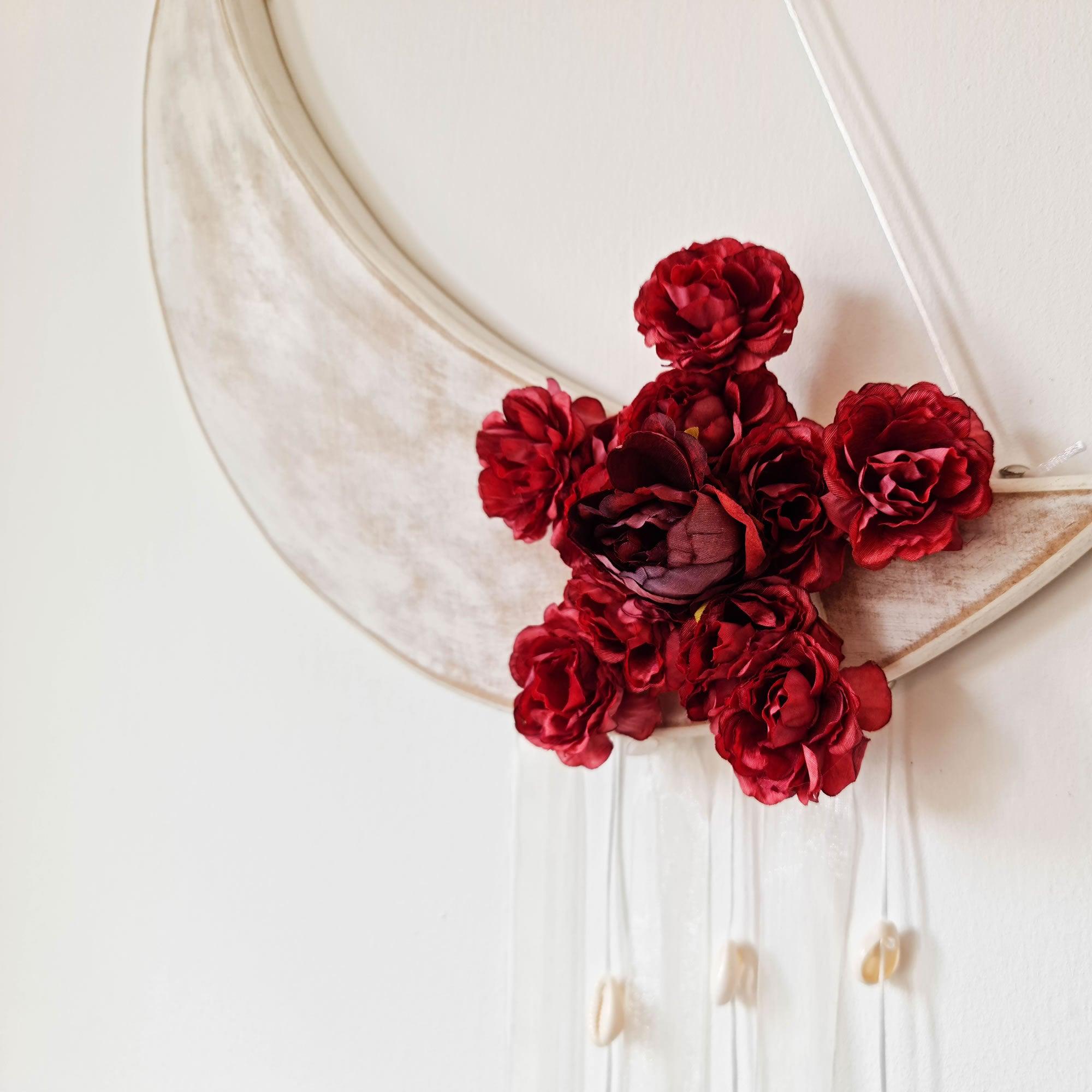 Bohemian Moon Star Flower Decorative Wall Hanging - 40 x 90 cm Dream Catcher Wedding Gift for her