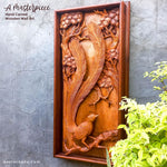 Bird of Paradise Hand Carved Teakwood Decorative Wall Art Sculpture