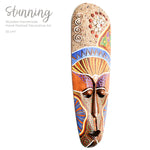 Hawaiian Tiki Mask Wall Hanging - Hand Carved painted wooden Tropical Aboriginal decoration