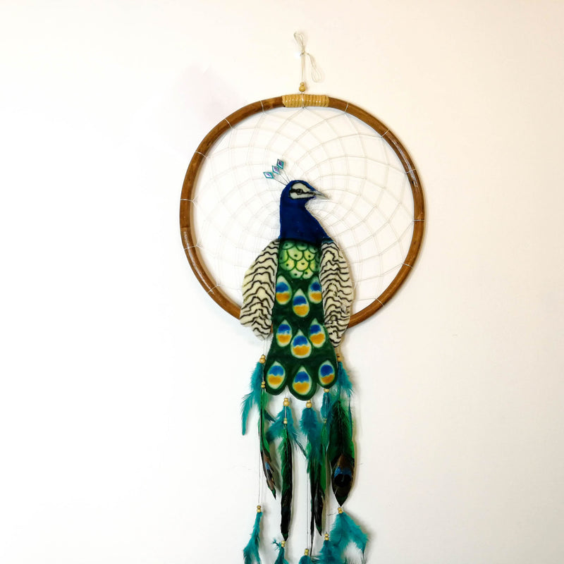 Peacock - Bohemian Feather Macramé Hanging Dream Catcher Large