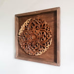 Hand Carved Wooden Decorative Mandala Framed Wall Art.