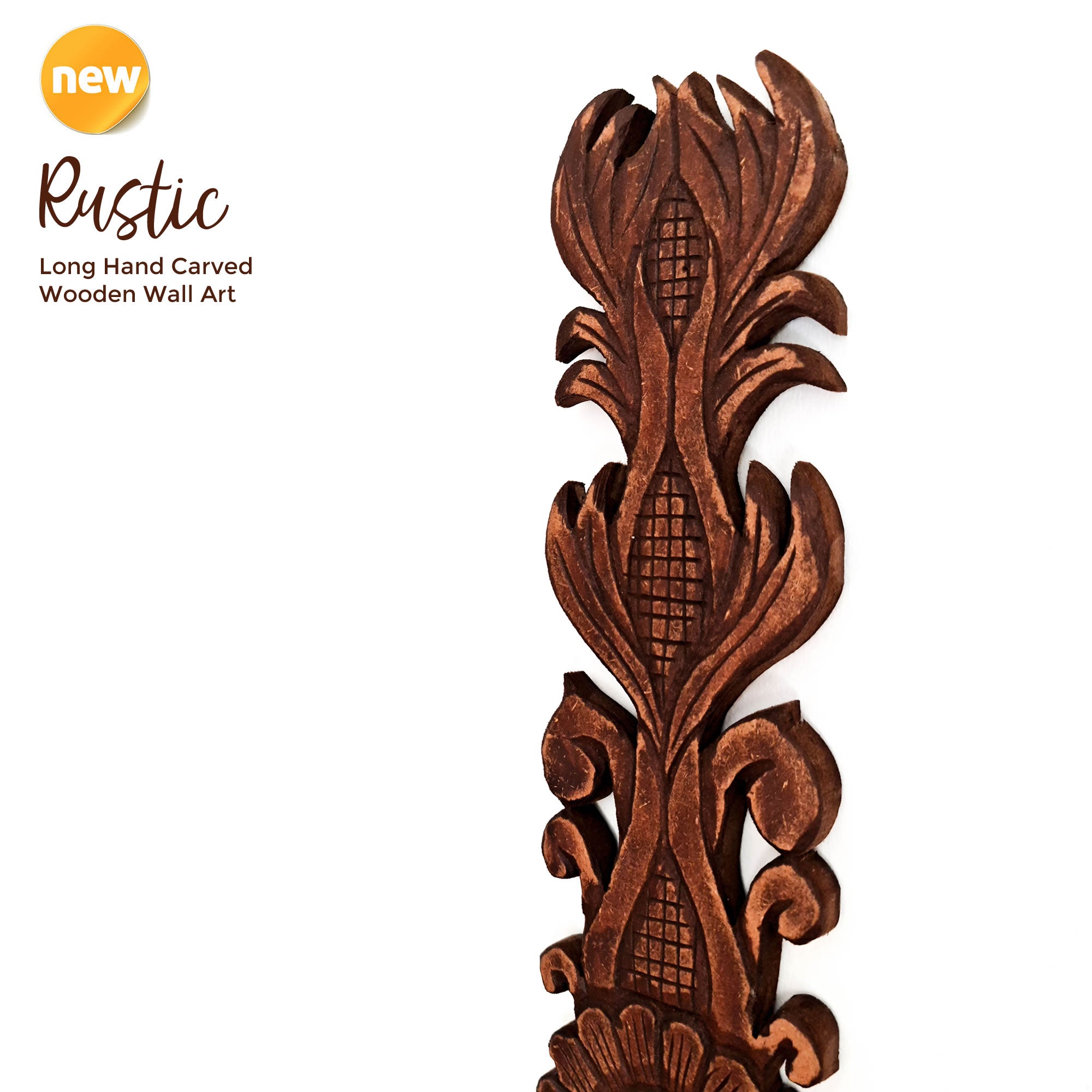 Sculpture d'art décorative en bois sculpté finition noyer