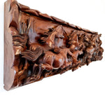 Hand Carved Wild Horses Long Decorative Sculpture Art - Horse Riding Gift