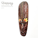 Hawaiian Tiki Mask Wall Hanging - Hand Carved painted wooden Tropical Aboriginal decoration