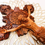 Blessed Jesus Prayer Cross Carved Wooden Decorative Sculpture Art Vatican Gospel Bible Jerusalem