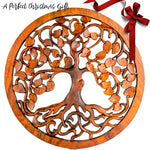 Hand Carved Wooden Decorative Panel Art Tree of Hope