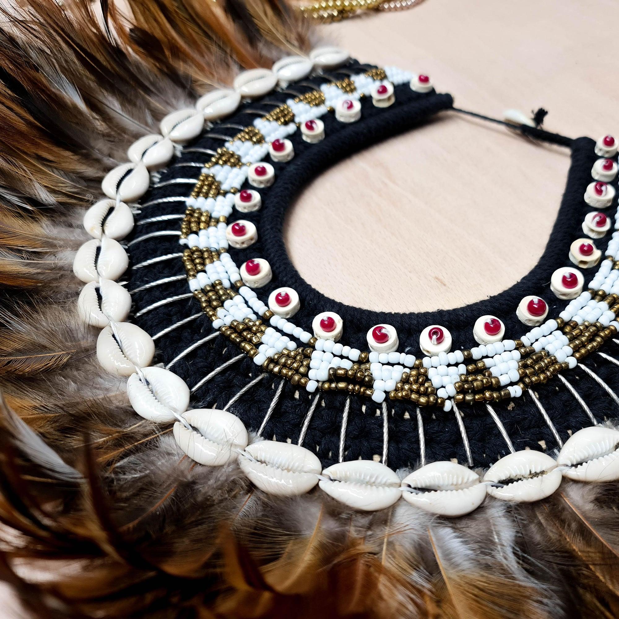 Bohemian Style Feather Sea Shells Handmade Decorative Costume Macrame Necklace Jujuhat - Easternada