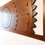Large king Size Mandala Headboard - Handmade Carved Wooden Wall Art Lotus