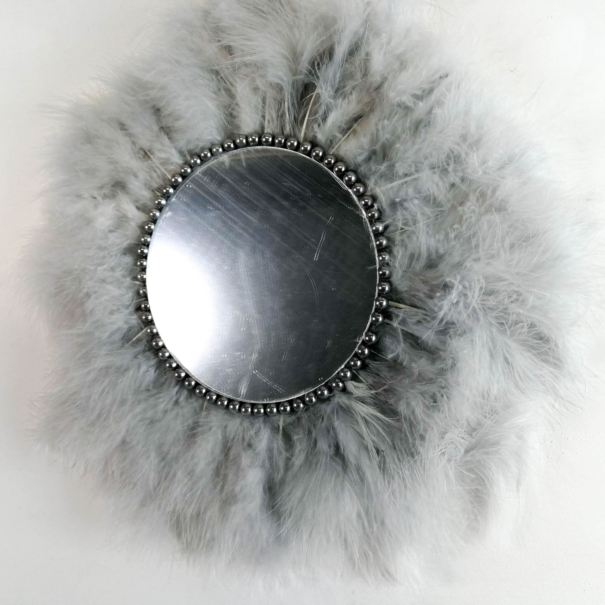 Juju Feather Vanity Wall Mirror Bohemian Style Handmade