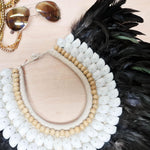 Bohemian Style Feather Sea Shells Handmade Decorative Costume Macrame Necklace Jujuhat - Easternada