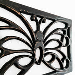 Antique Black Butterfly - Handmade Distressed Carved Wooden Wall Art Deco