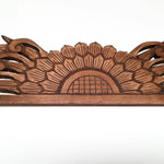 Handmade Carved Wooden Wall Art Rustic Curved Mandala Distressed Antique Brown