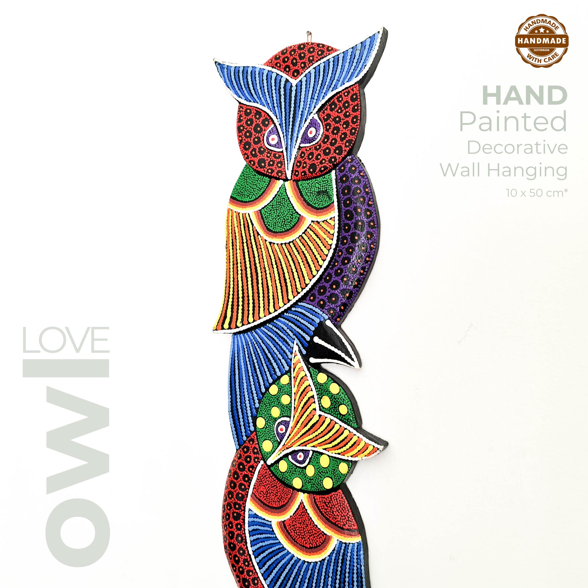 Tropical Wall Hanging - Hand-Carved painted wooden Tropical decoration.