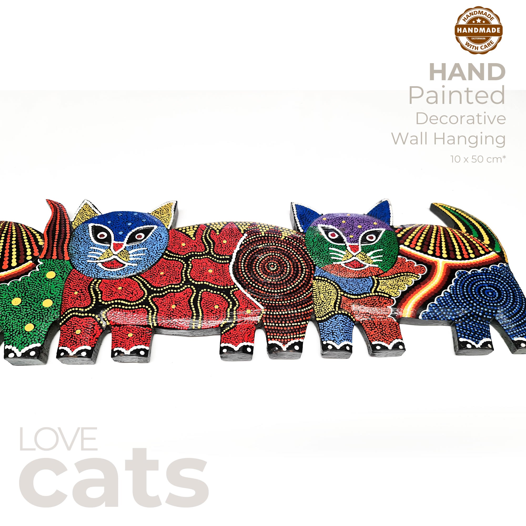 Tropical Wall Hanging - Hand-Carved painted wooden Tropical decoration