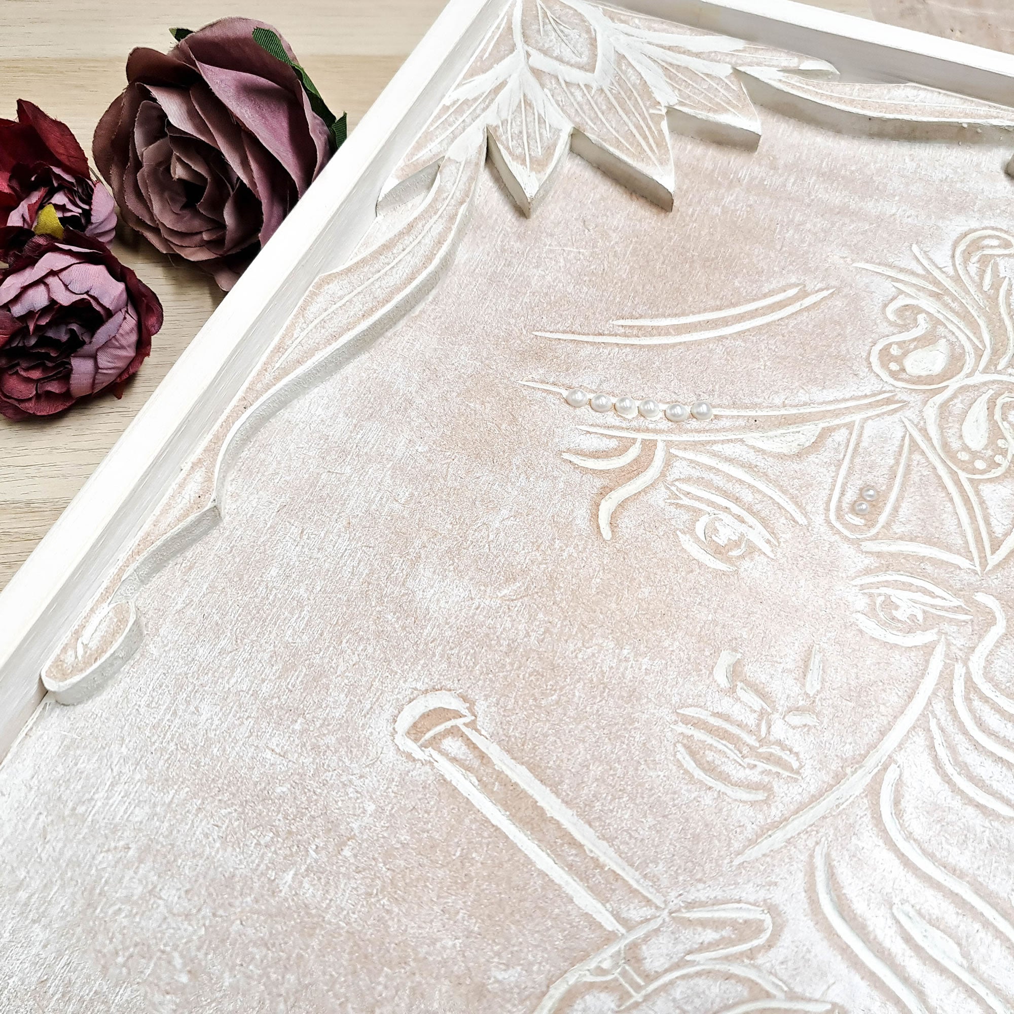 Krishna Hand Carved Wall Art Hindu Mandir Pooja