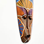 Hawaiian Tiki Mask Wall Hanging - Hand Carved painted wooden Tropical Aboriginal decoration