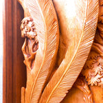 Bird of Paradise Hand Carved Teakwood Decorative Wall Art Sculpture
