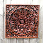 Exclusive Wooden Hand Carved Decorative Art Panel Mandala Yoga Peace