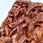 Hand Carved Wooden Hindu God - Radha Krishna Sculpture Art Mandir