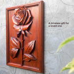 Love Rose Hand Carved Wooden Wall Art Sculpture Decoration Nature Garden - Perfect Valentine Christmas Gift. easternada.com