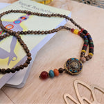 Blessed Tibetan Buddhist Monk Meditation Beads Wooden Necklace Bohemian