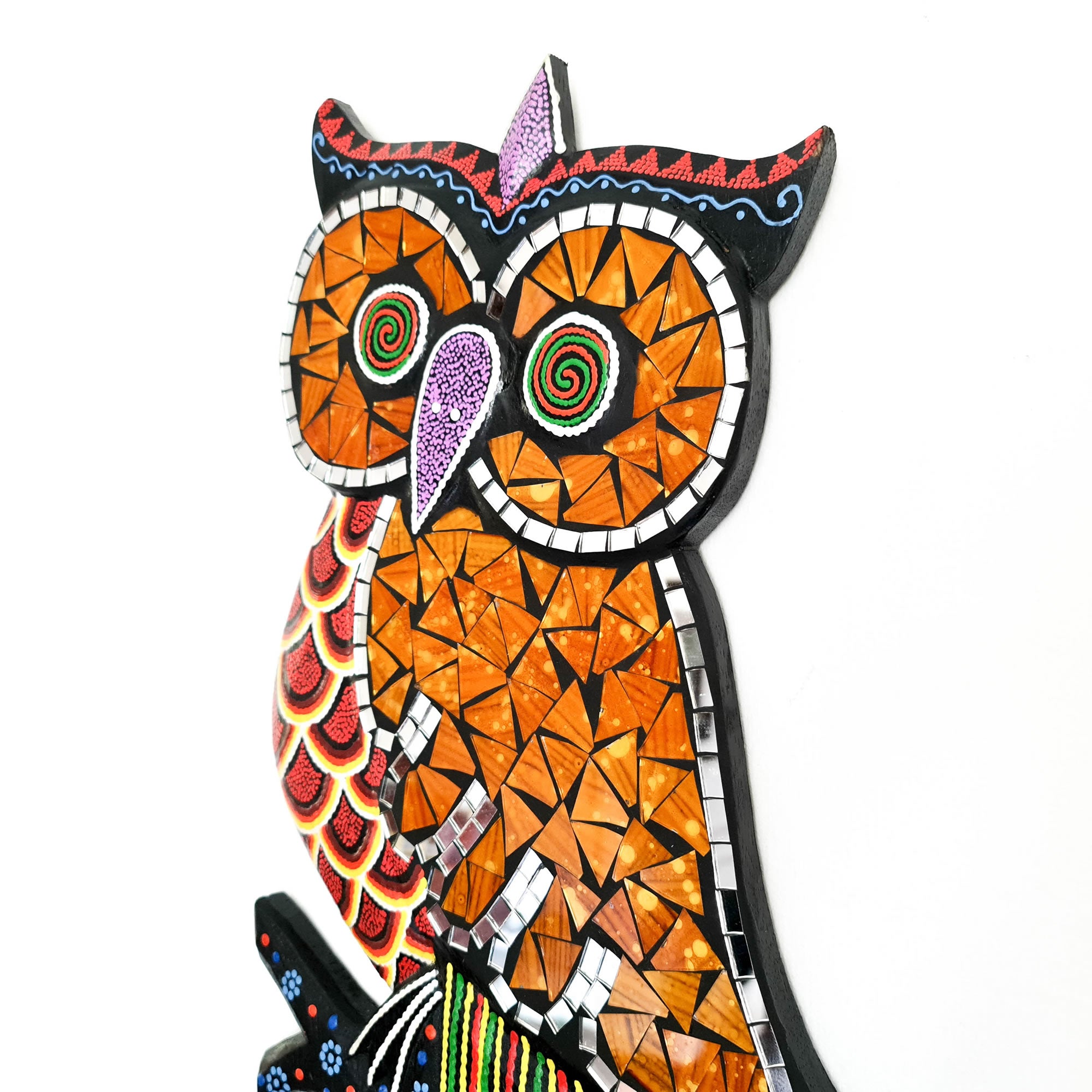 Tropical Wall Hanging - Hand-Carved painted wooden Tropical decoration.