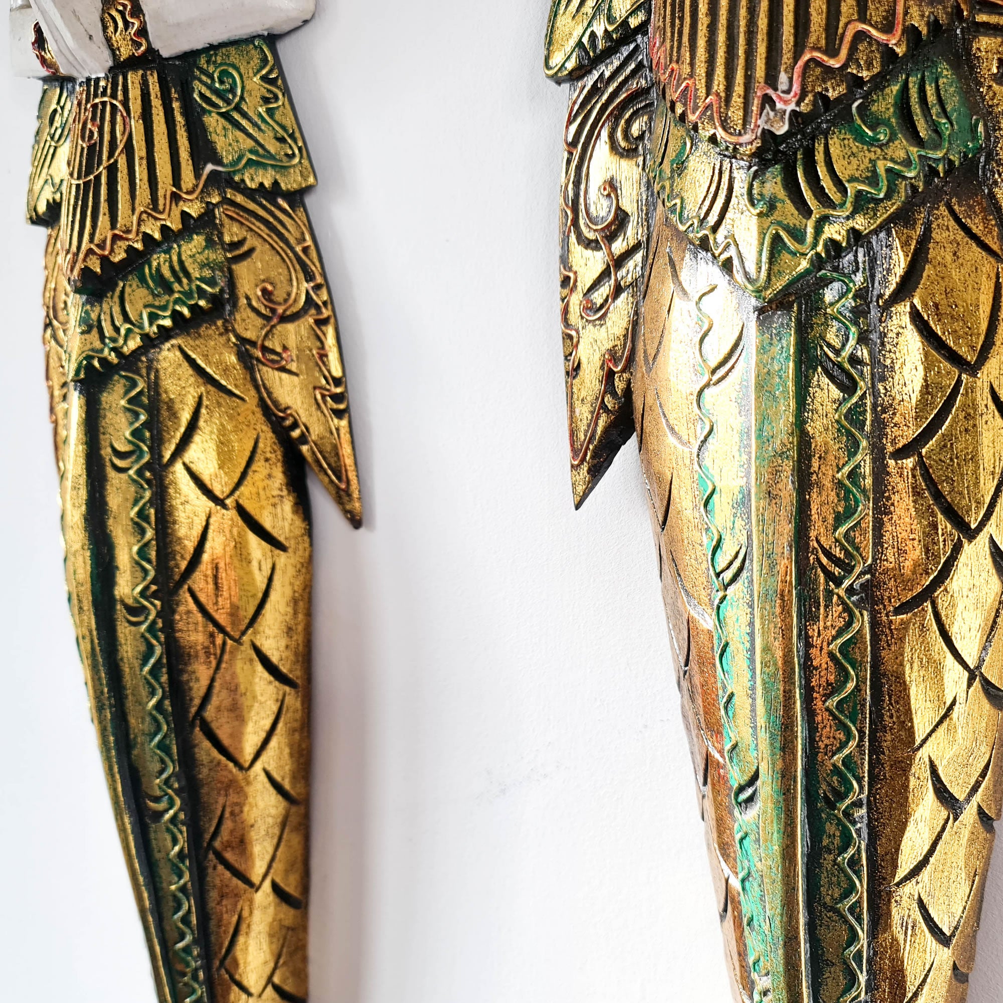 Handmade Carved Wooden Decorative Wall Art Water Goddess Set Large