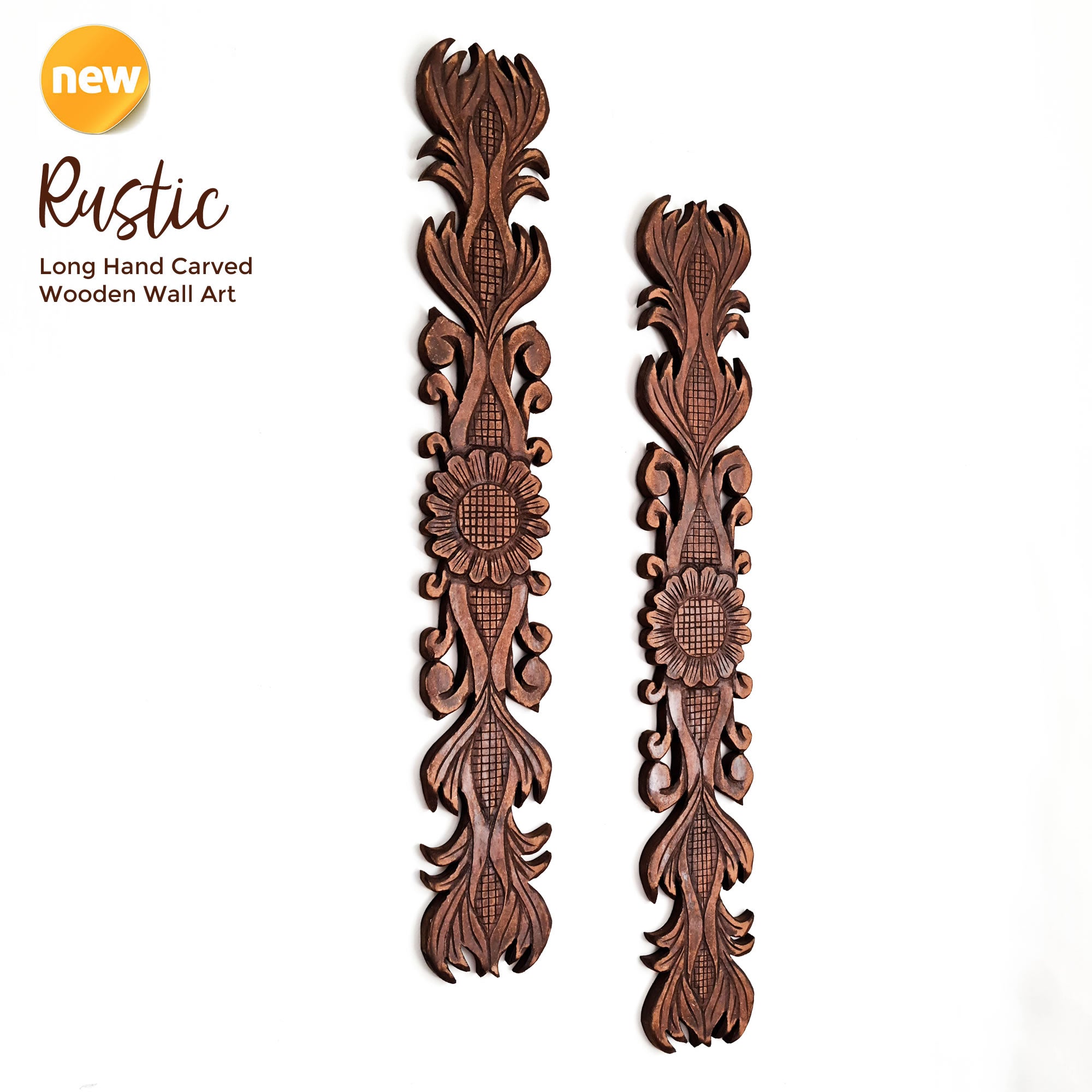 Sculpture d'art décorative en bois sculpté finition noyer