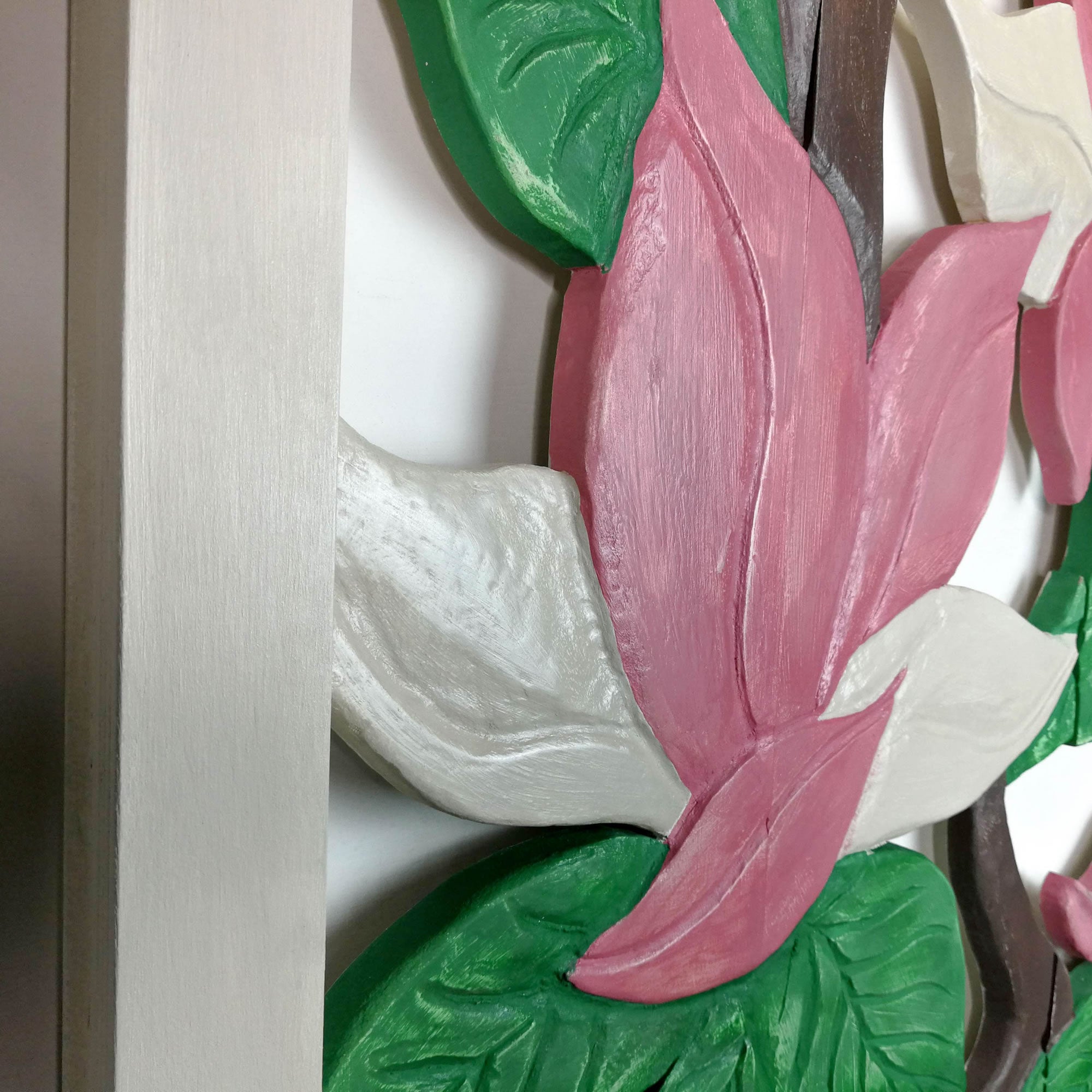 Large Hand Carved Wooden Wall Art Decorative Headboard Panel