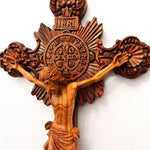 Blessed Jesus Prayer Cross Carved Wooden Decorative Sculpture Art Vatican Gospel Bible Jerusalem