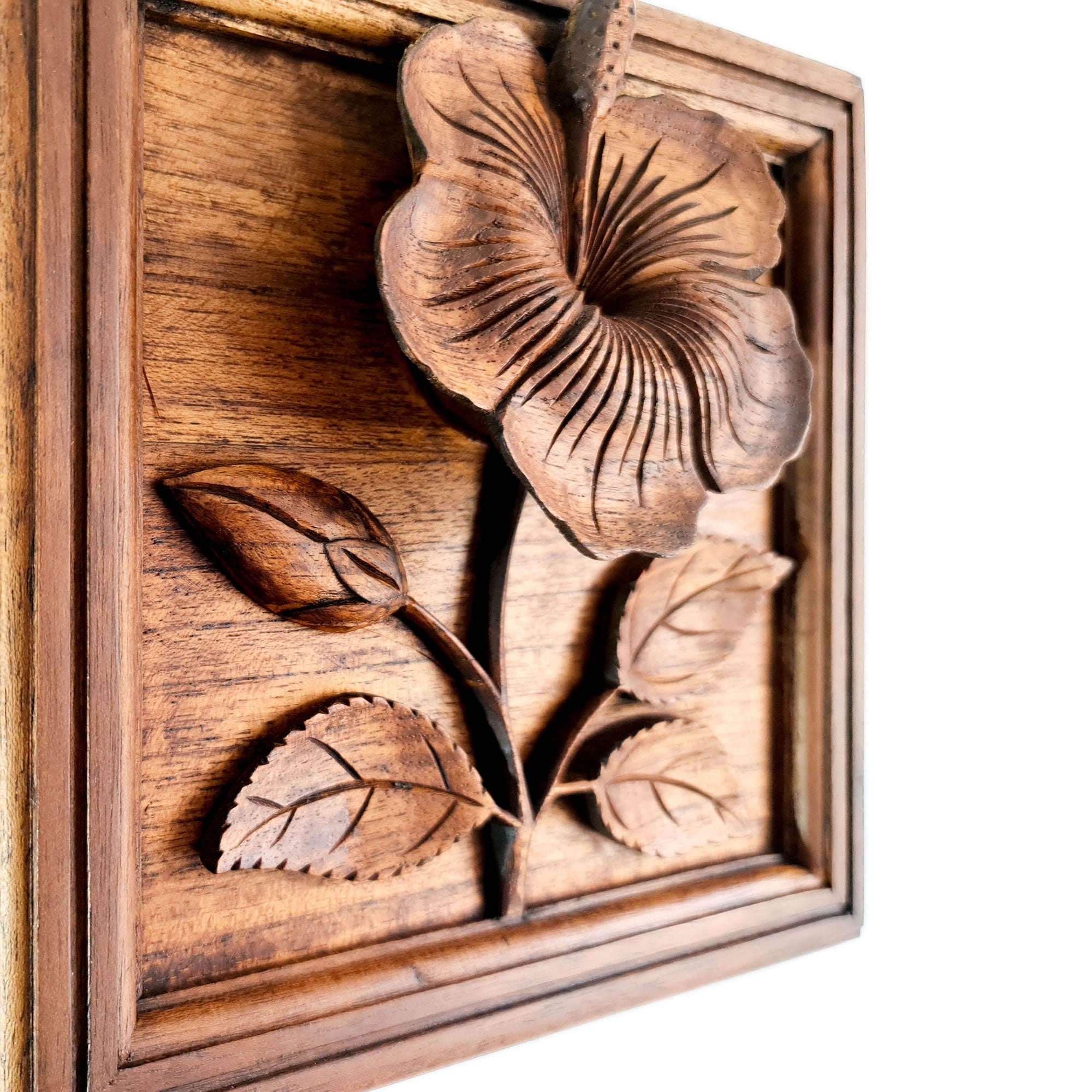 A perfect gift for a loved one. Hand Carved Teak Wood Flower. Simply Stunning