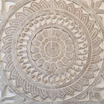 Hand Carved Wooden Wall Art - Large Headboard Decorative Mandala Panel Easternada