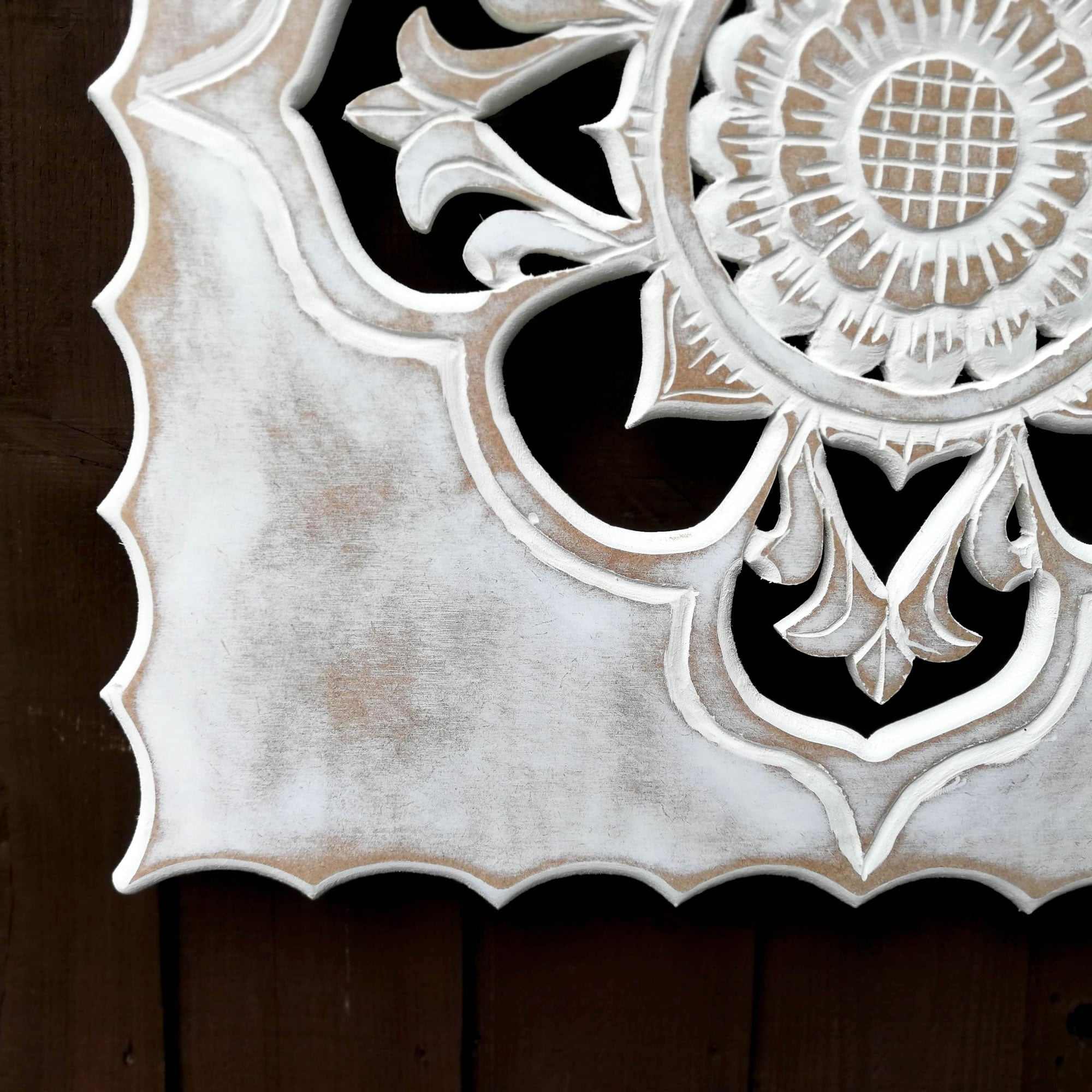Handmade Carved Wooden Mandala Decorative Wall Art Sculpture