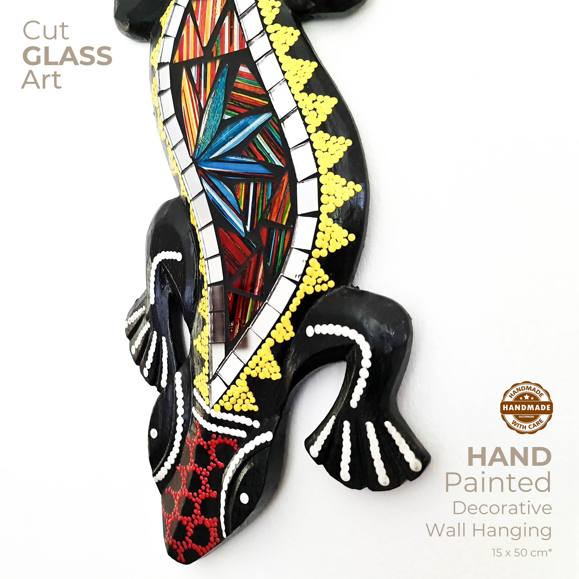 Tropical Wall Hanging - Hand-Carved painted wooden Tropical decoration.