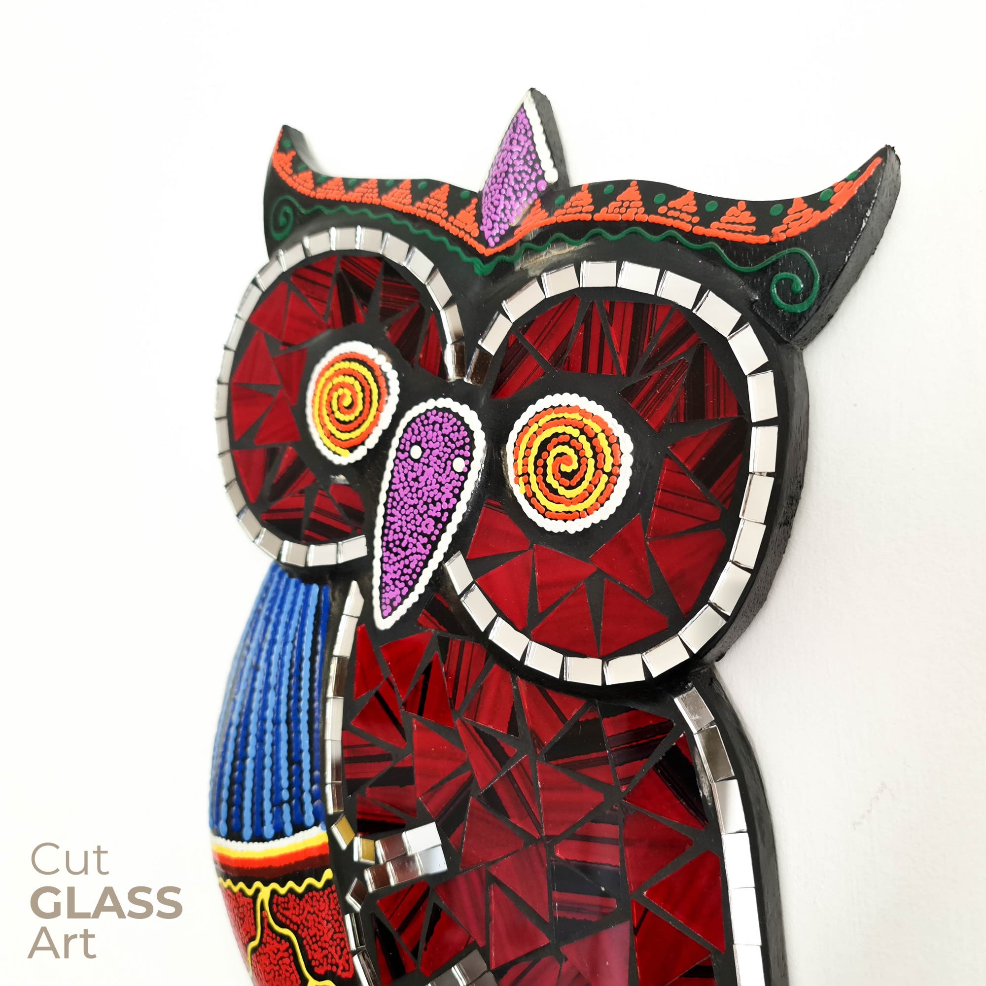 Tropical Wall Hanging - Hand-Carved painted wooden Tropical decoration.