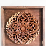 Hand Carved Wooden Decorative Mandala Framed Wall Art.